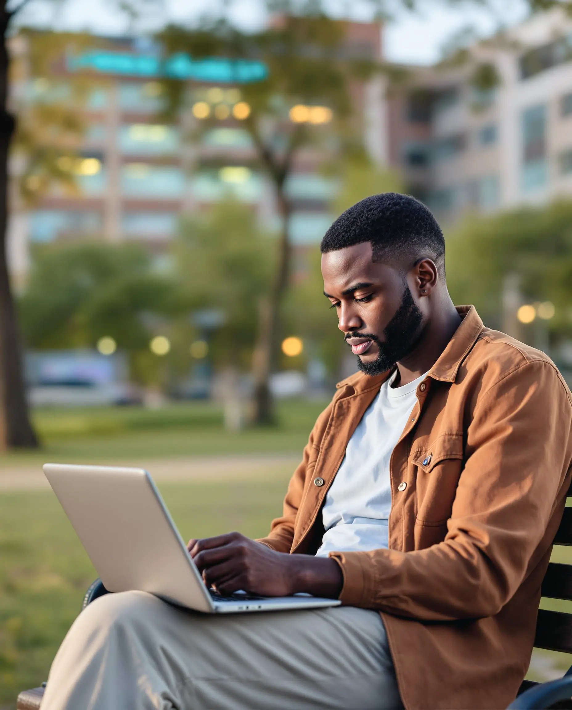 A customer paying bills on his laptop